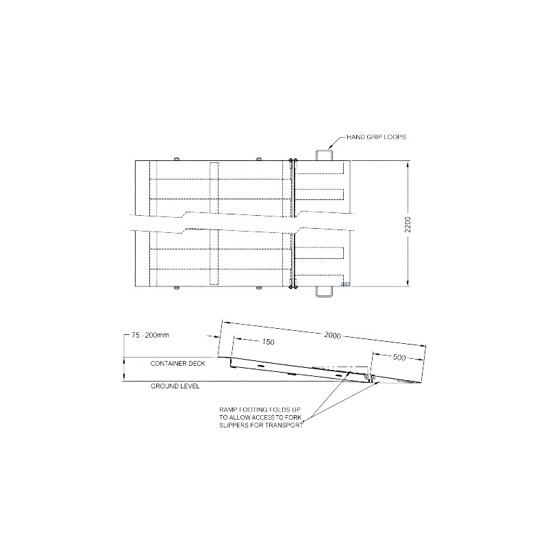 rampe de chargement pliable pour conteneur maritime 6,5t rampe de chargement pliable pour conteneur maritime 6,5t